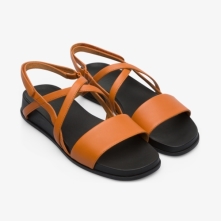 Camper Atonik Womens Platform Sandals US-74777 Dark Orange Sale Clearance